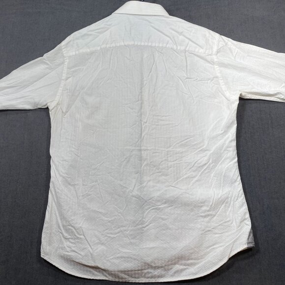A21 Mens XL White Textured Long-Sleeve Button-Up Shirt W/ Contrast Accents - Picture 3 of 11